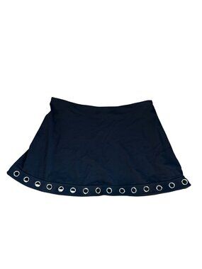 Karla Colletto black grommet Coverup Mini A-Line Skirt size S small swim